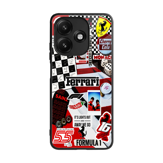 F1 Icon back phone cover | glass case for redmi 12 5g