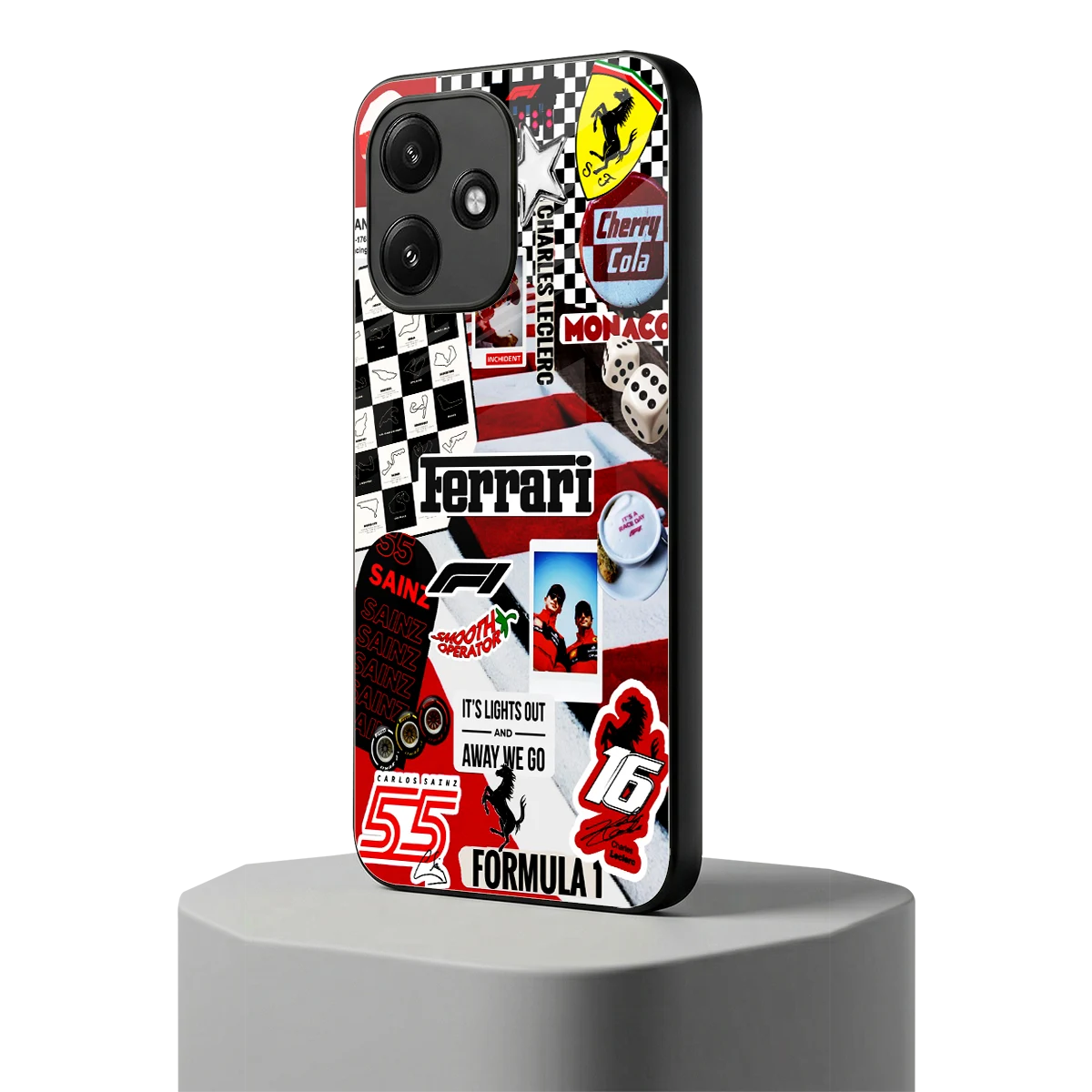 F1 Icon redmi 12 5g mobile cover | shockproof glass phone case