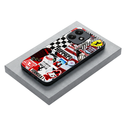 F1 Icon stylish phone case for redmi 12 5g | glossy glass and slim fit