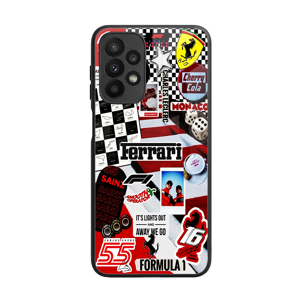 F1 Icon back phone cover | glass case for samsung galaxy a23