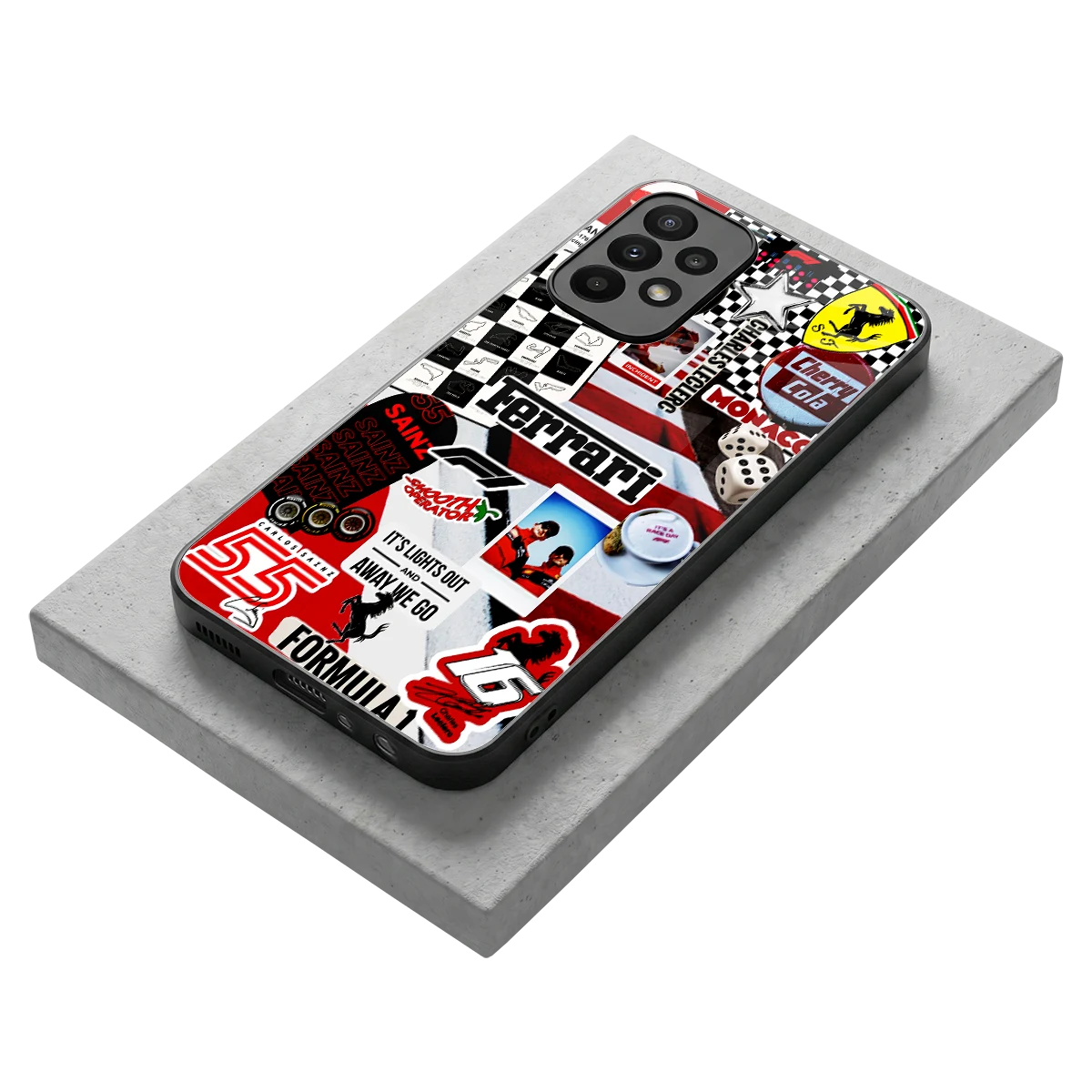 F1 Icon stylish phone case for samsung galaxy a23 | glossy glass and slim fit