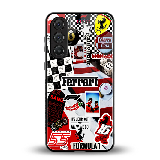 F1 Icon back phone cover | glass case for samsung galaxy m36 5g