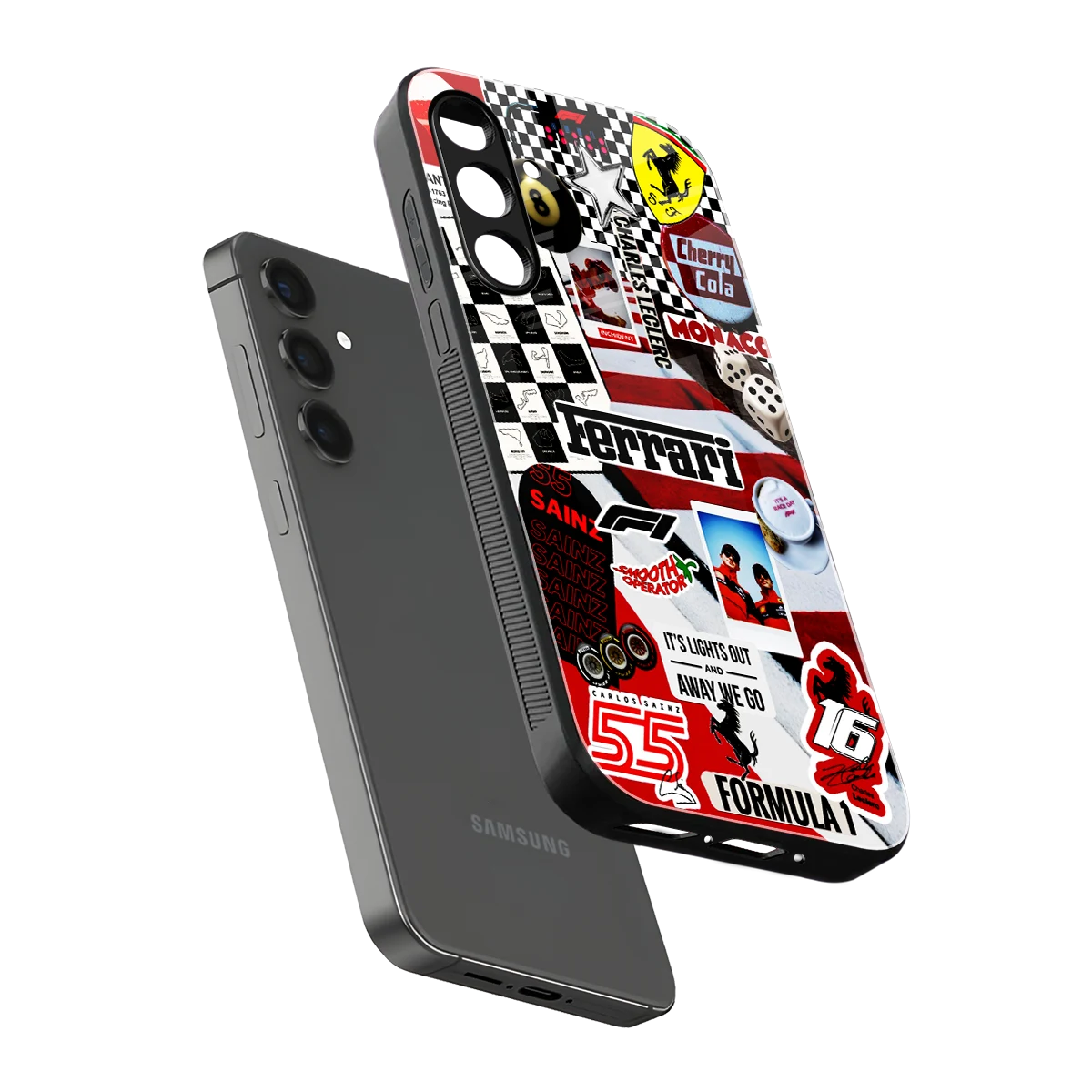 F1 Icon sleek samsung galaxy m34 5g cover with tempered glass back and TPU edges