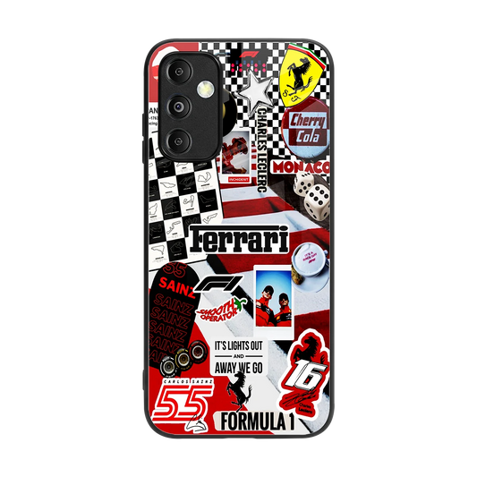 F1 Icon back phone cover | glass case for samsung galaxy m14 5g