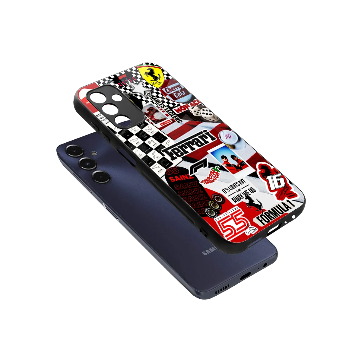 F1 Icon sleek samsung galaxy m14 5g cover with tempered glass back and TPU edges