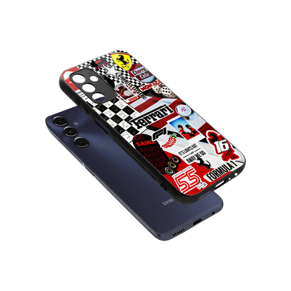 F1 Icon sleek samsung galaxy m14 5g cover with tempered glass back and TPU edges