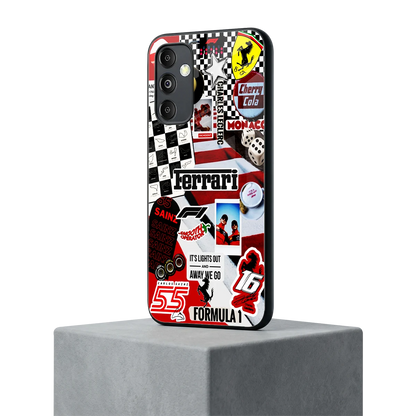 F1 Icon samsung galaxy m14 5g mobile cover | shockproof glass phone case