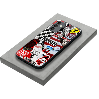 F1 Icon stylish phone case for samsung galaxy m14 5g | glossy glass and slim fit