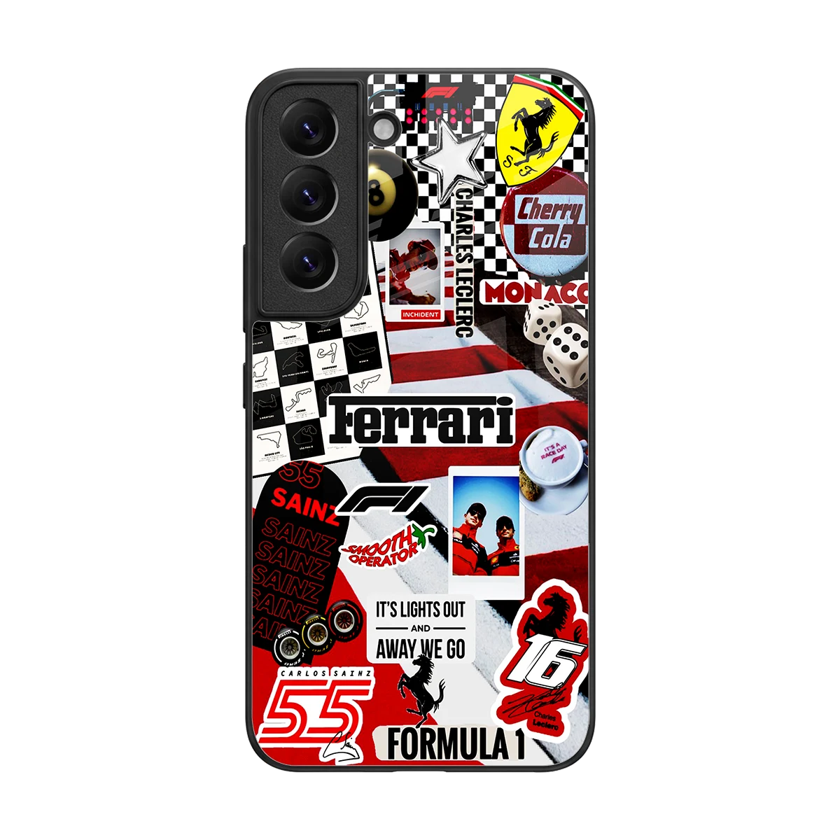 F1 Icon back phone cover | glass case for samsung galaxy s22