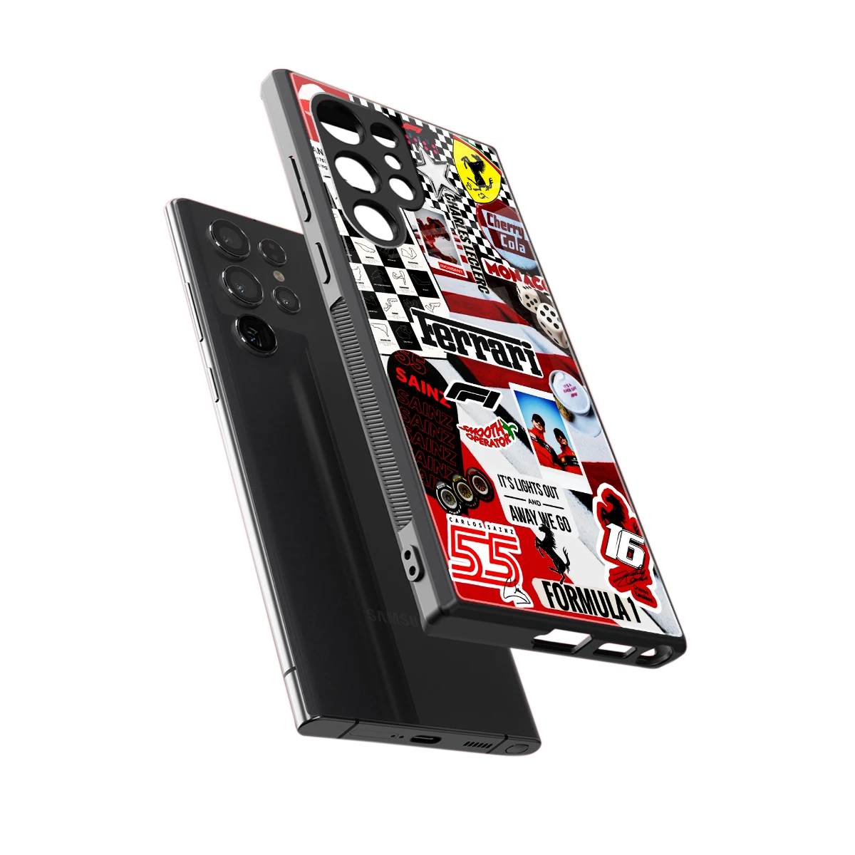 F1 Icon sleek samsung galaxy s23 ultra cover with tempered glass back and TPU edges