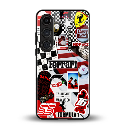 F1 Icon back phone cover | glass case for samsung galaxy s25