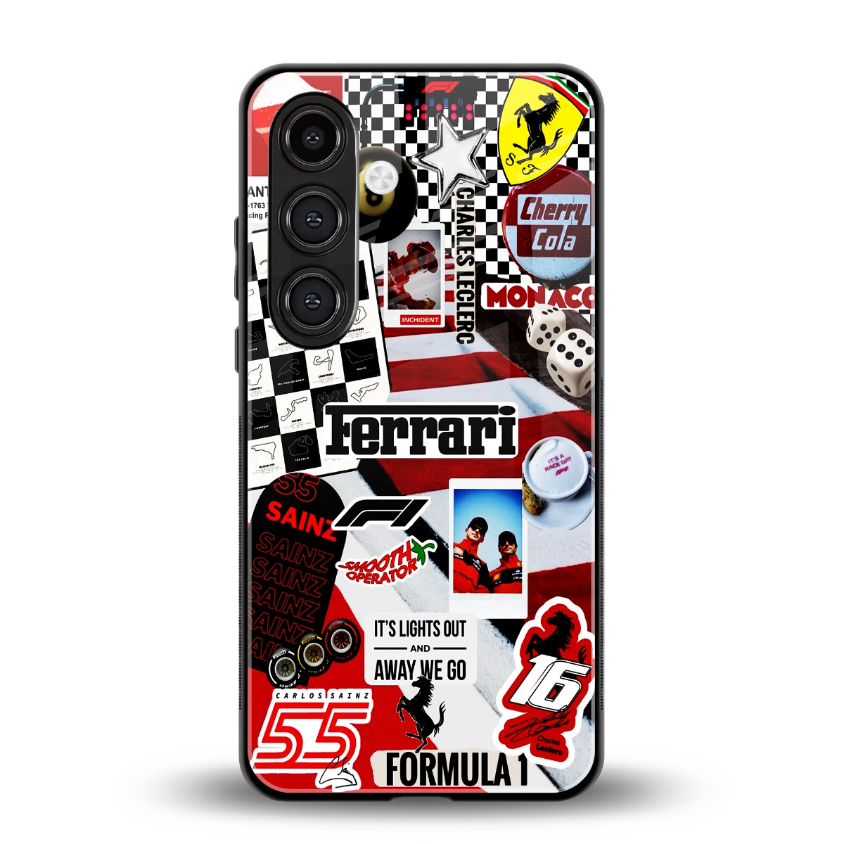 F1 Icon back phone cover | glass case for samsung galaxy s24