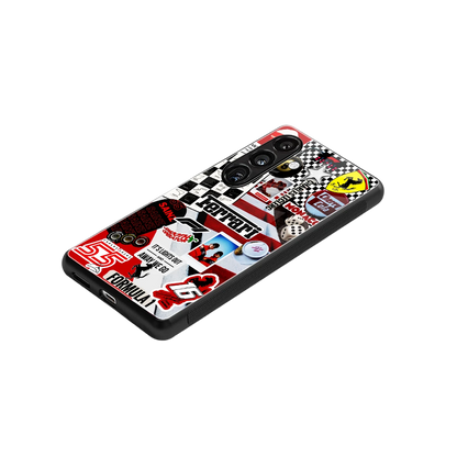 F1 Icon stylish phone case for samsung galaxy s25 fe | glossy glass and slim fit