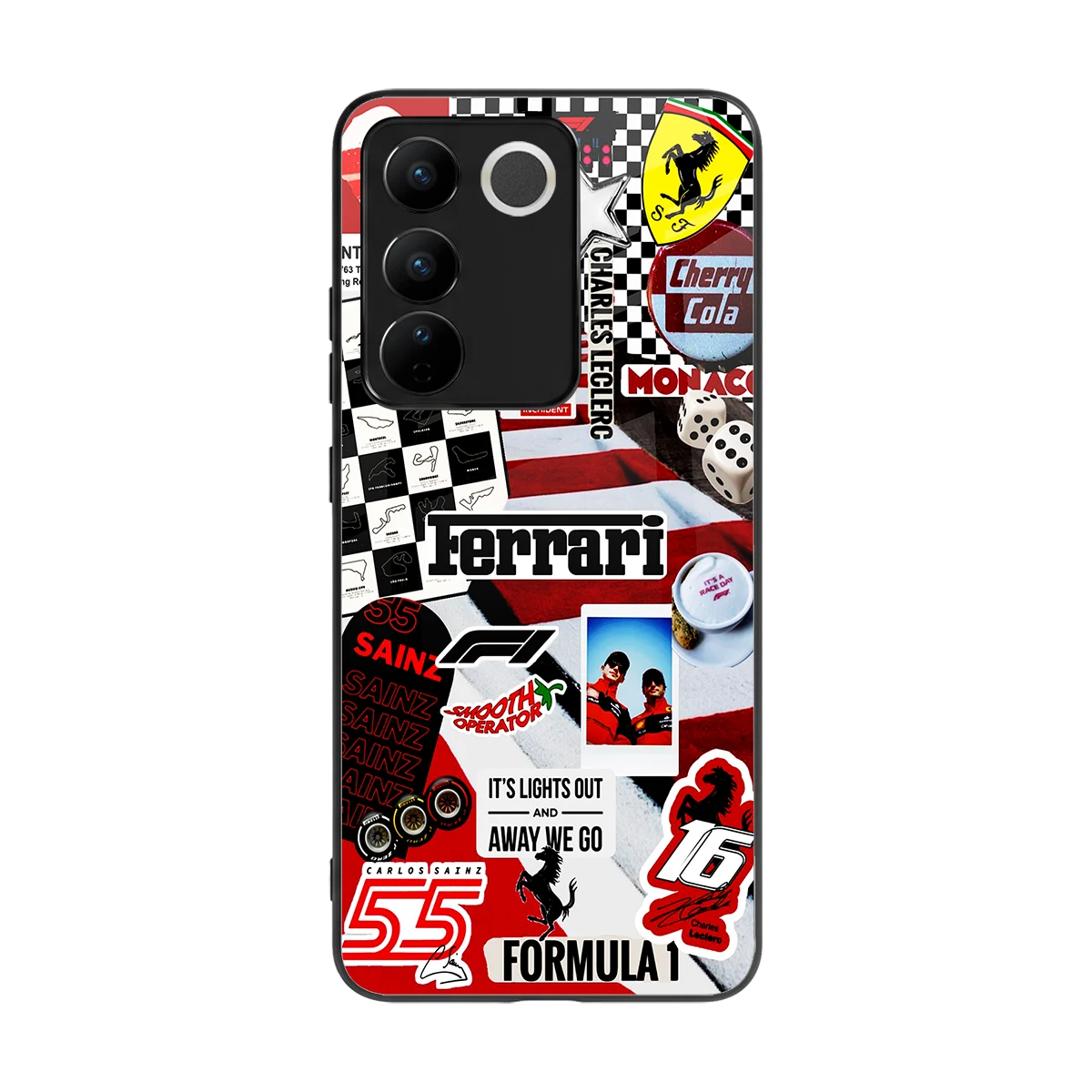 F1 Icon back phone cover | glass case for vivo v27 5g