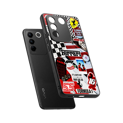 F1 Icon sleek vivo v27 5g cover with tempered glass back and TPU edges