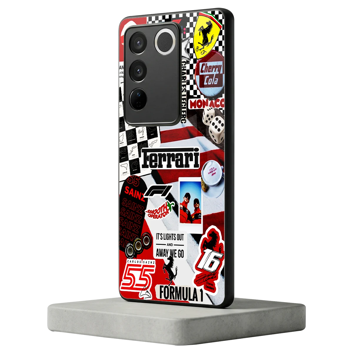 F1 Icon vivo v27 5g mobile cover | shockproof glass phone case