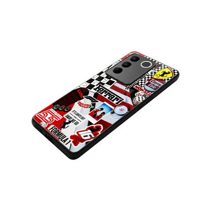 F1 Icon stylish phone case for vivo v27 5g | glossy glass and slim fit