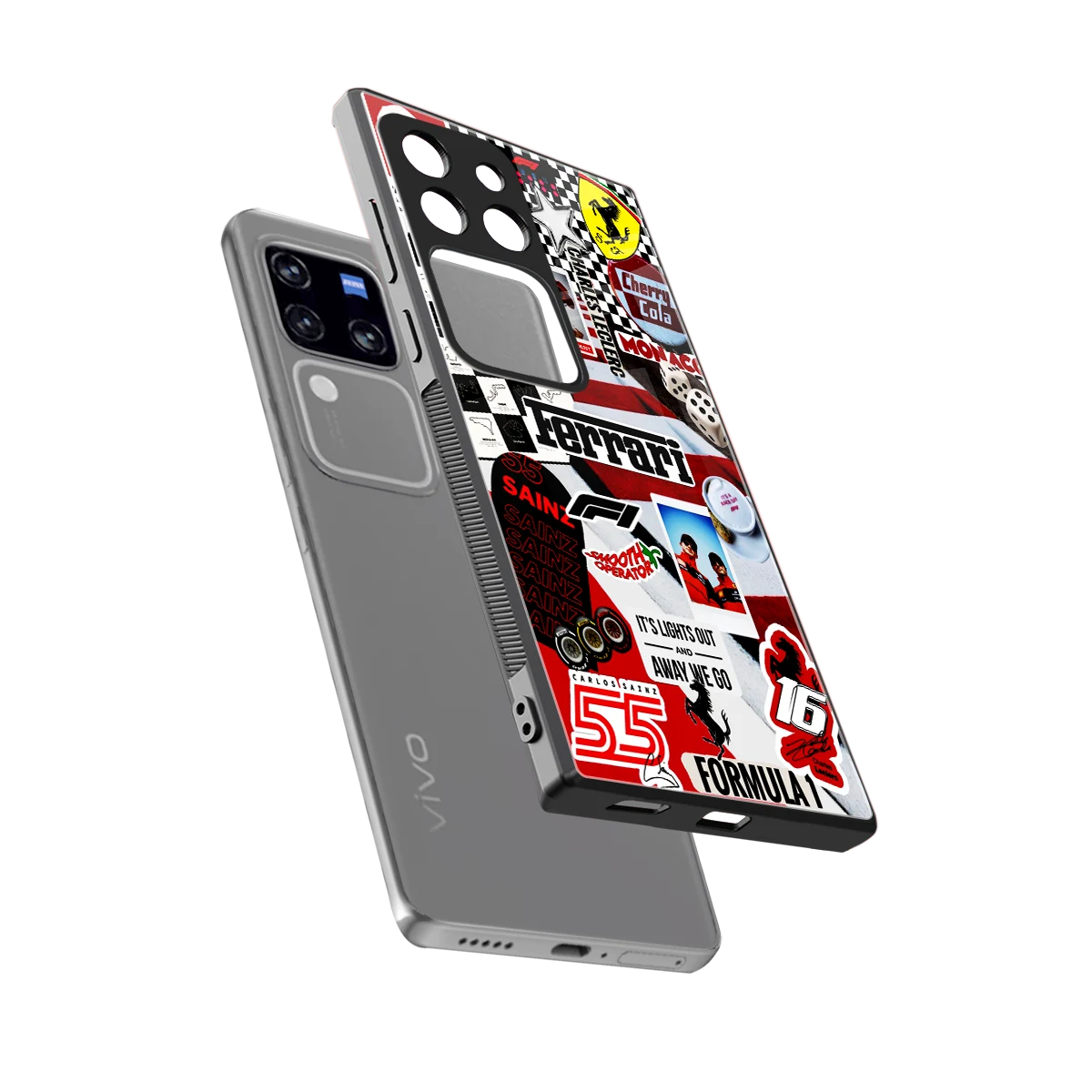 F1 Icon sleekvivo v30 pro cover with tempered glass back and TPU edges
