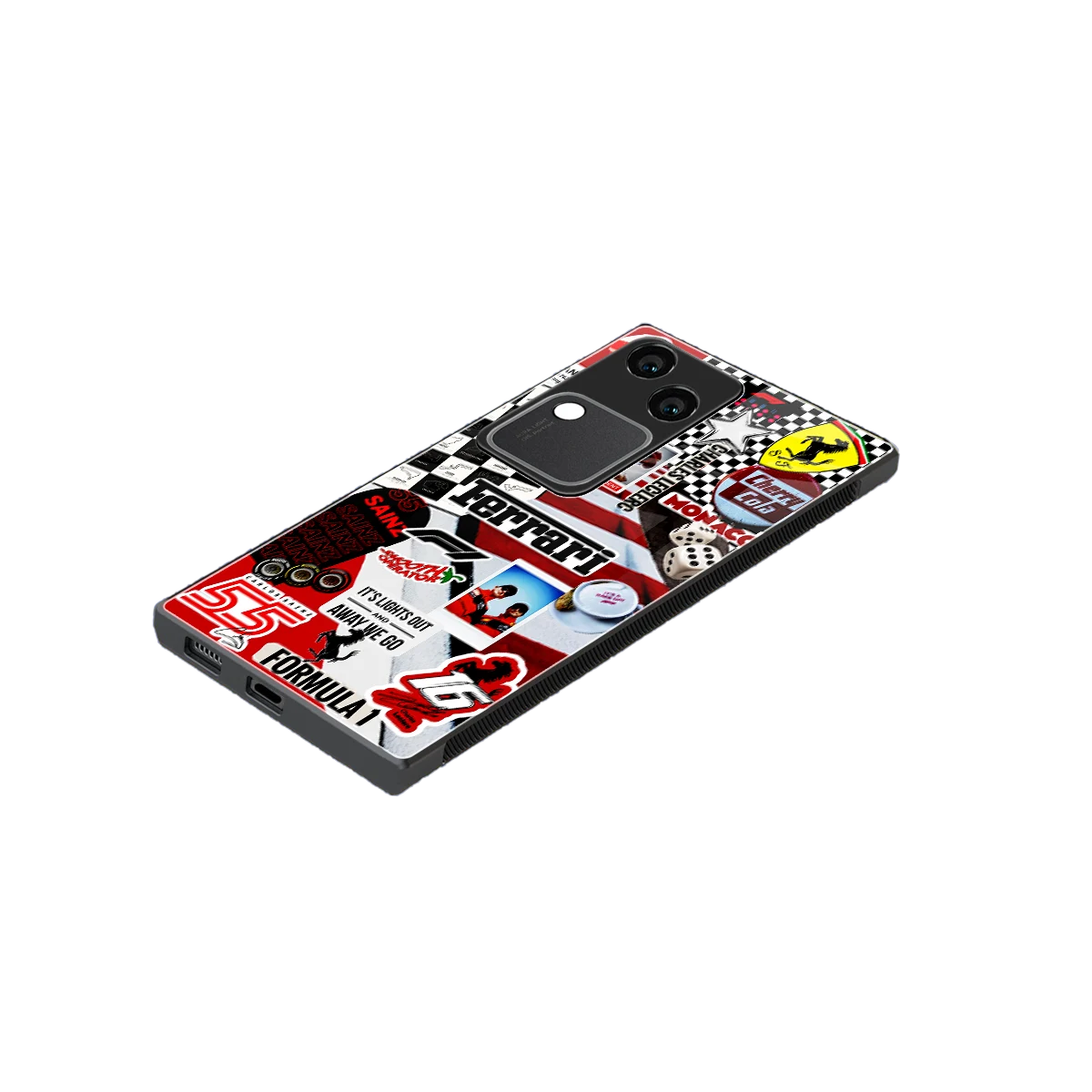 F1 Icon stylish phone case for vivo v30 | glossy glass and slim fit