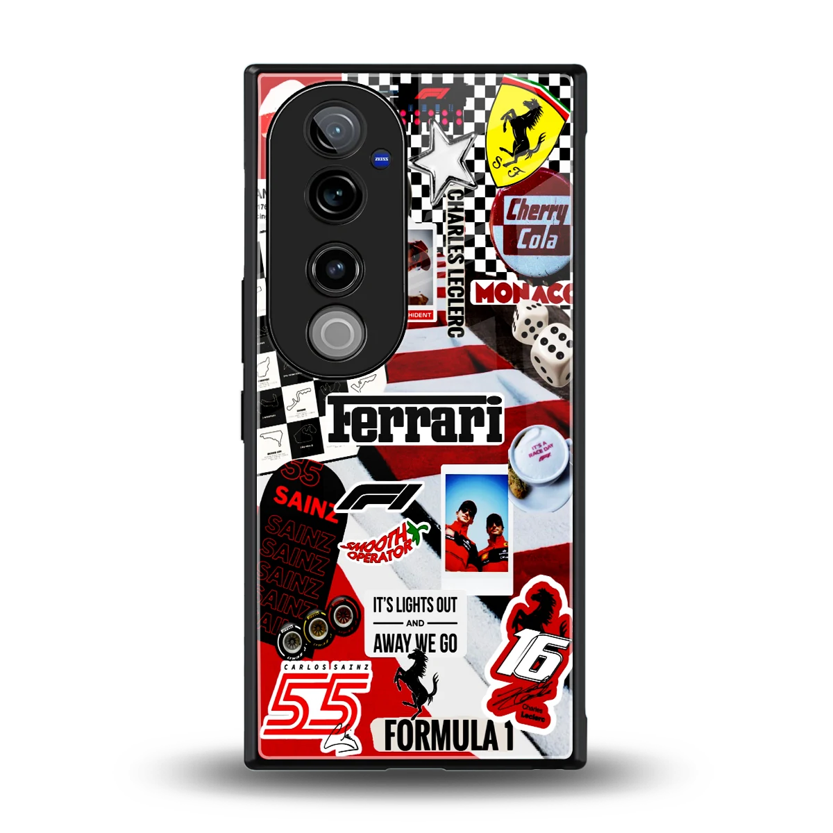 F1 Icon back phone cover | glass case for vivo v40 pro
