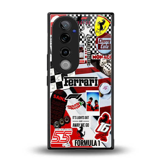F1 Icon back phone cover | glass case for vivo v40 pro