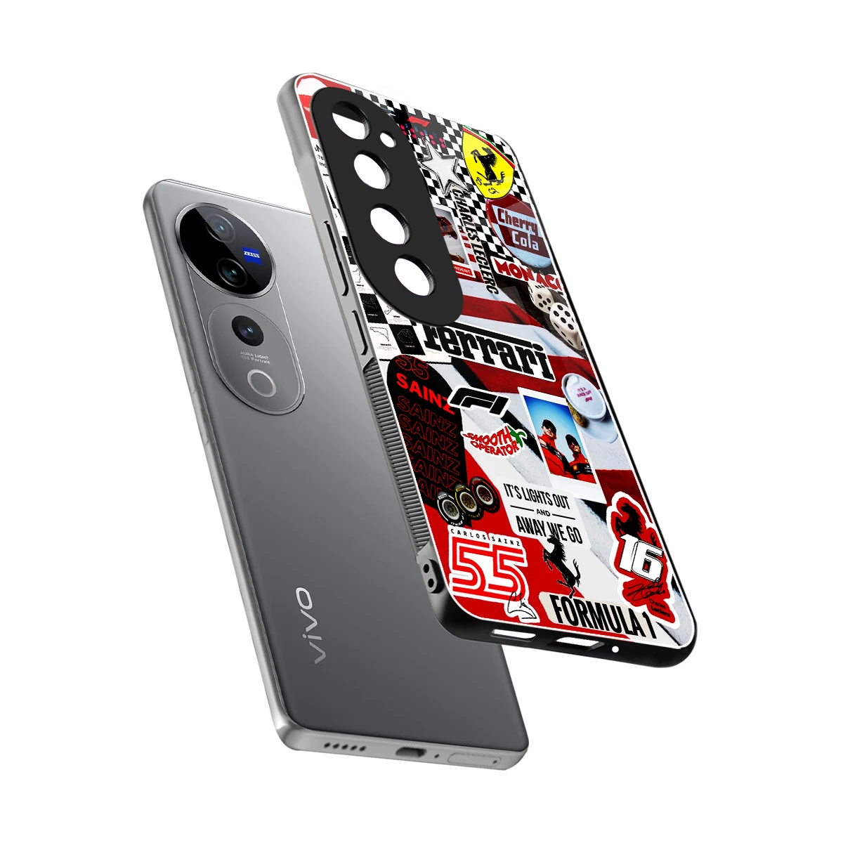 F1 Icon sleek vivo v40 pro cover with tempered glass back and TPU edges