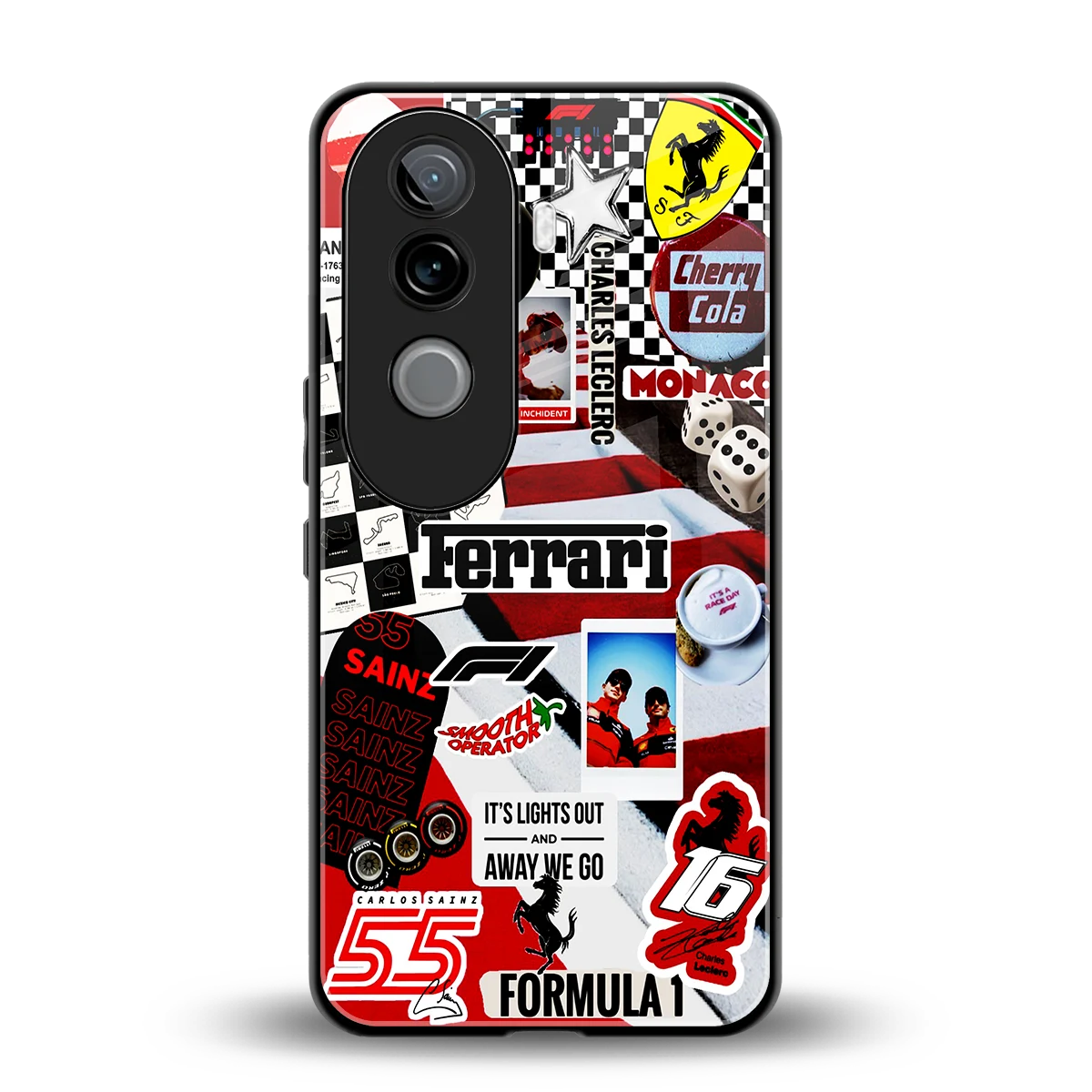 F1 Icon back phone cover | glass case for vivo v40e