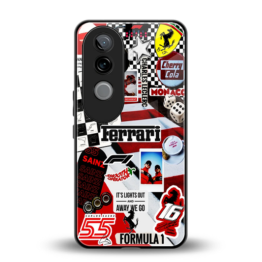 F1 Icon back phone cover | glass case for vivo v40e