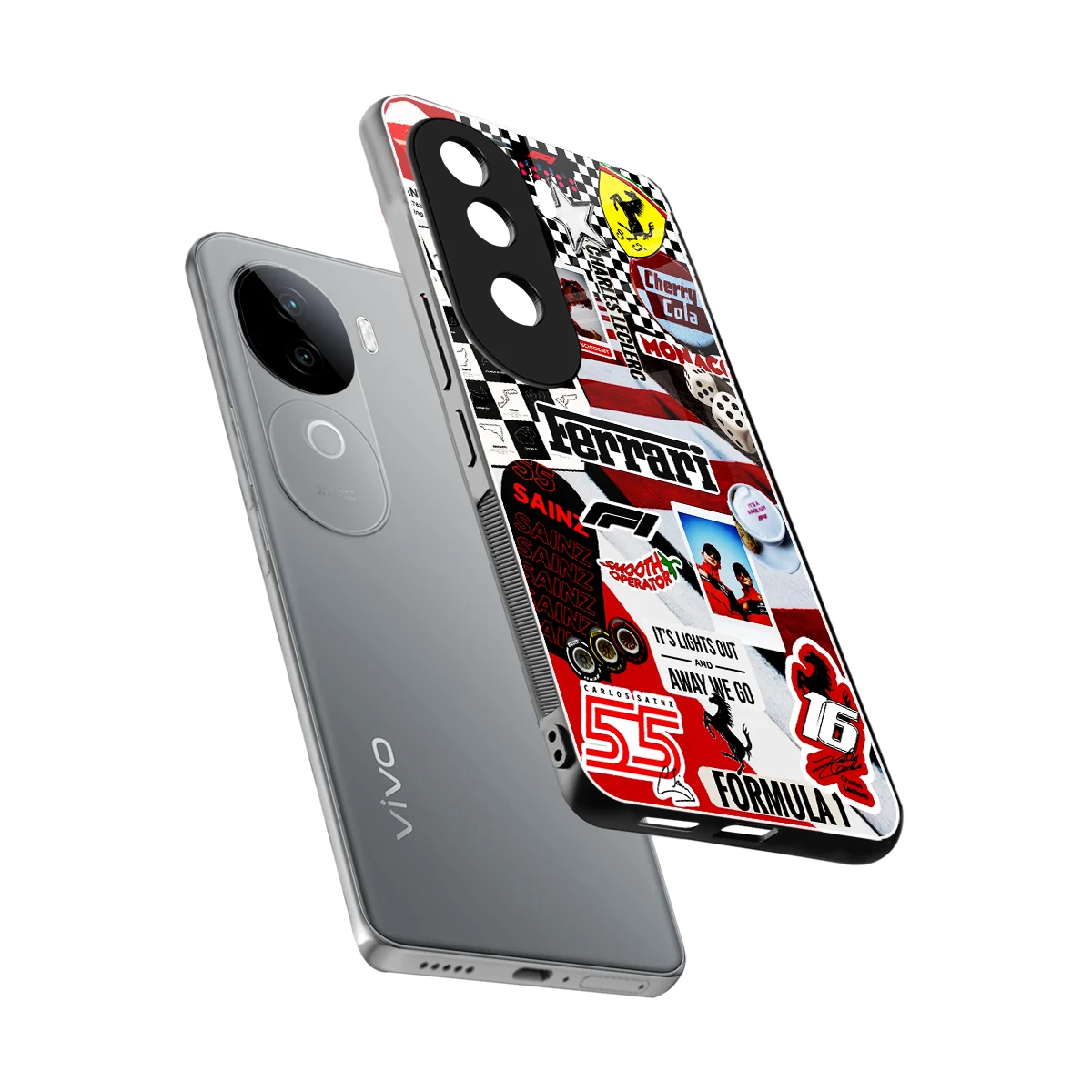 F1 Icon sleek vivo v40e cover with tempered glass back and TPU edges