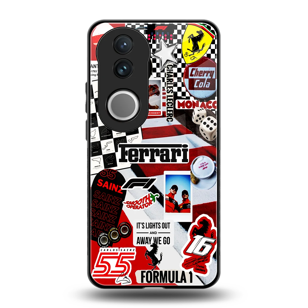 F1 Icon back phone cover | glass case for vivo v50