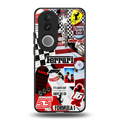 F1 Icon back phone cover | glass case for vivo v50