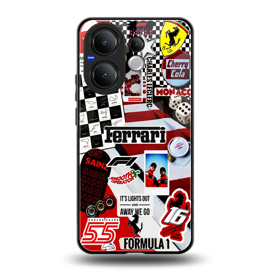 F1 Icon back phone cover | glass case for vivo v60