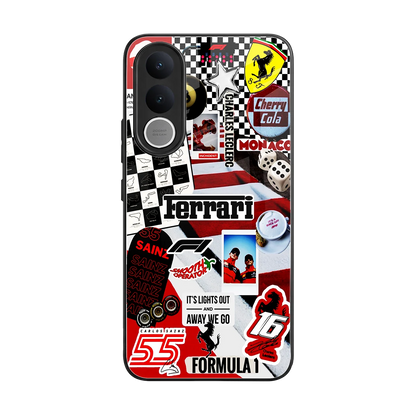 F1 Icon back phone cover | glass case for vivo v70 fe