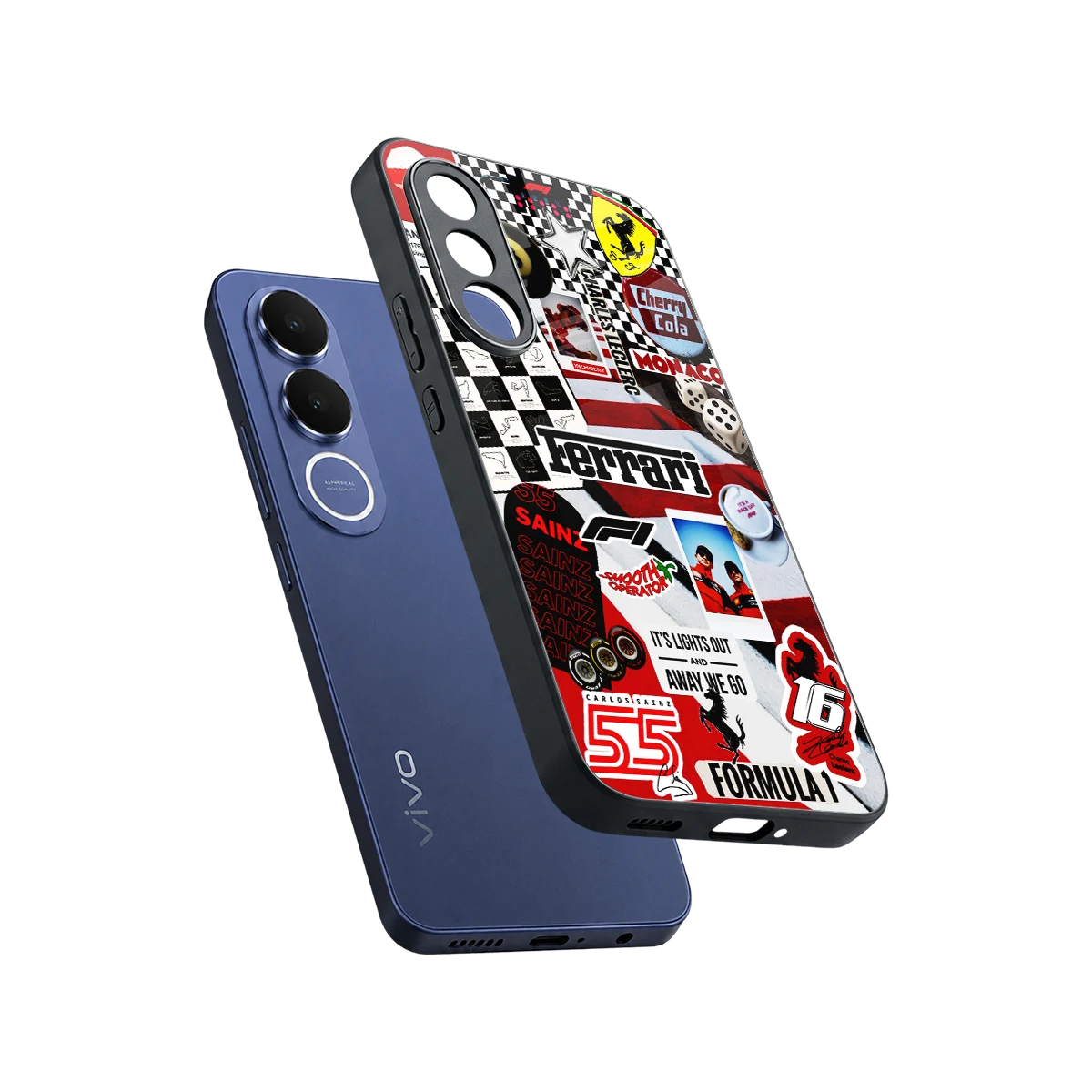 F1 Icon sleek vivo v70 fe cover with tempered glass back and TPU edges