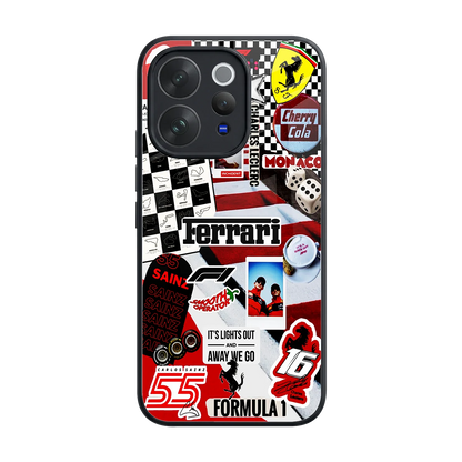 F1 Icon back phone cover | glass case for vivo v70 elite