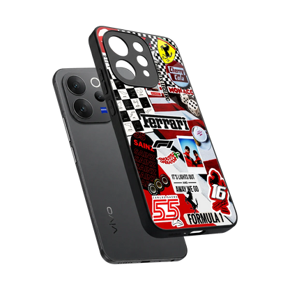 F1 Icon sleek vivo v70 cover with tempered glass back and TPU edges