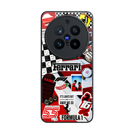 F1 Icon back phone cover | glass case for vivo x200 pro