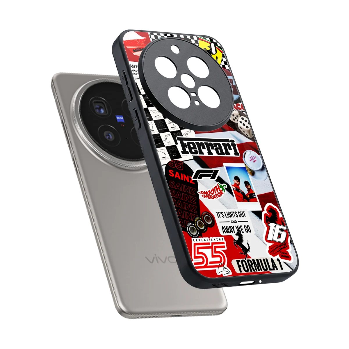 F1 Icon sleek vivo x200 pro cover with tempered glass back and TPU edges
