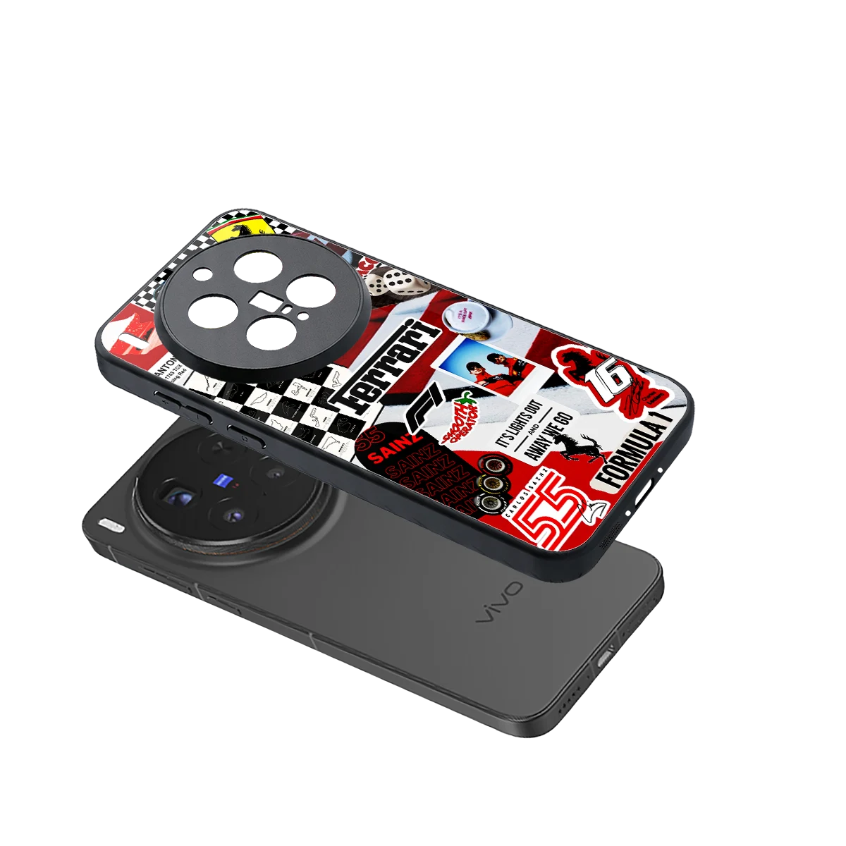 F1 Icon sleek vivo x300 pro cover with tempered glass back and TPU edges