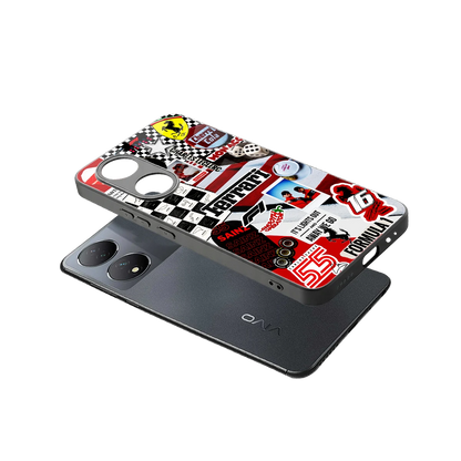 F1 Icon sleek Vivo-y100 cover with tempered glass back and TPU edges