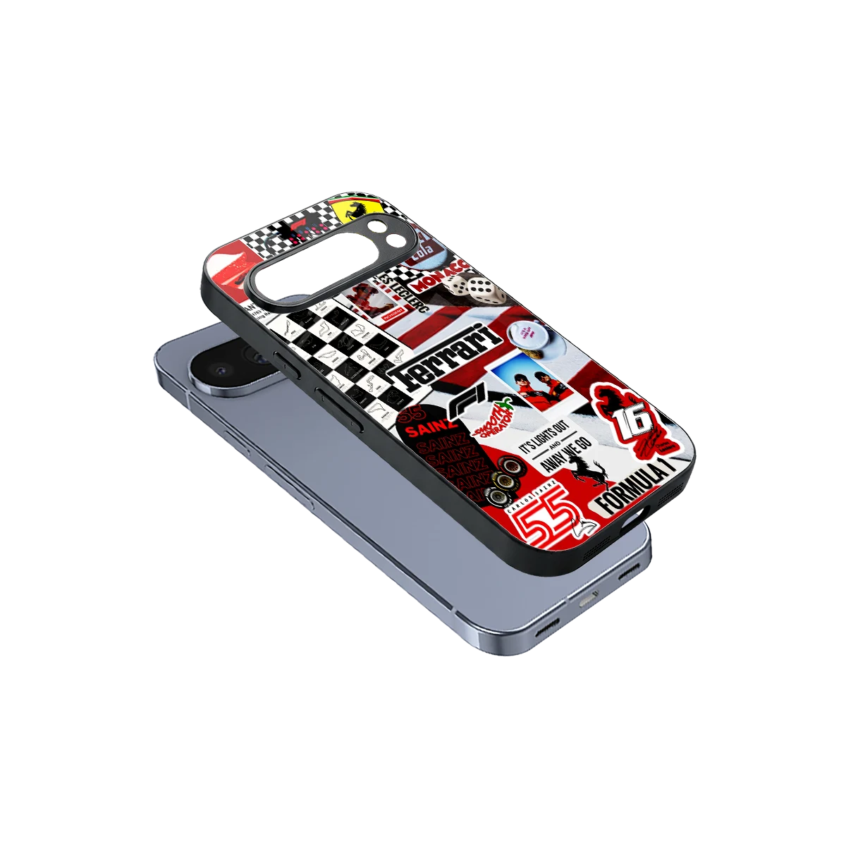 F1 Icon sleek google pixel 10 pro cover with tempered glass back and TPU edges