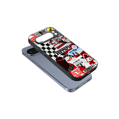 F1 Icon sleek google pixel 10 pro cover with tempered glass back and TPU edges