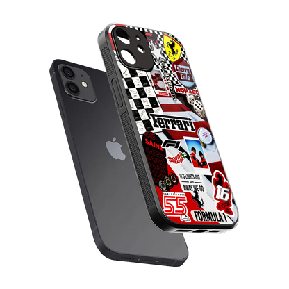 F1 Icon sleek iphone 12 cover with tempered glass back and TPU edges