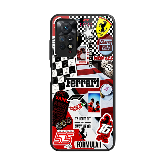 F1 Icon back phone cover | glass case for redmi note 11 pro