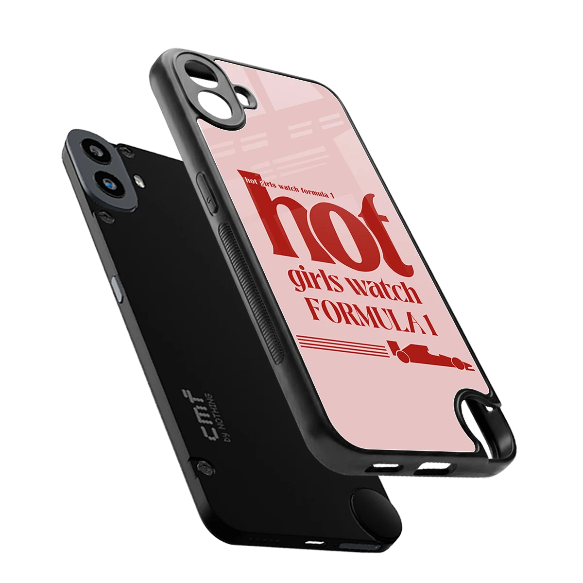 F1 Queen sleek cmf nothing phone 1 cover with tempered glass back and TPU edges