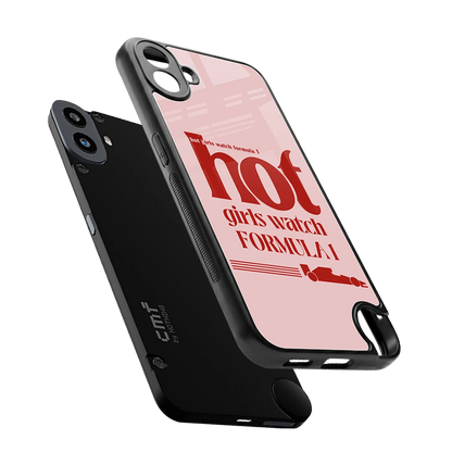 F1 Queen sleek cmf nothing phone 1 cover with tempered glass back and TPU edges