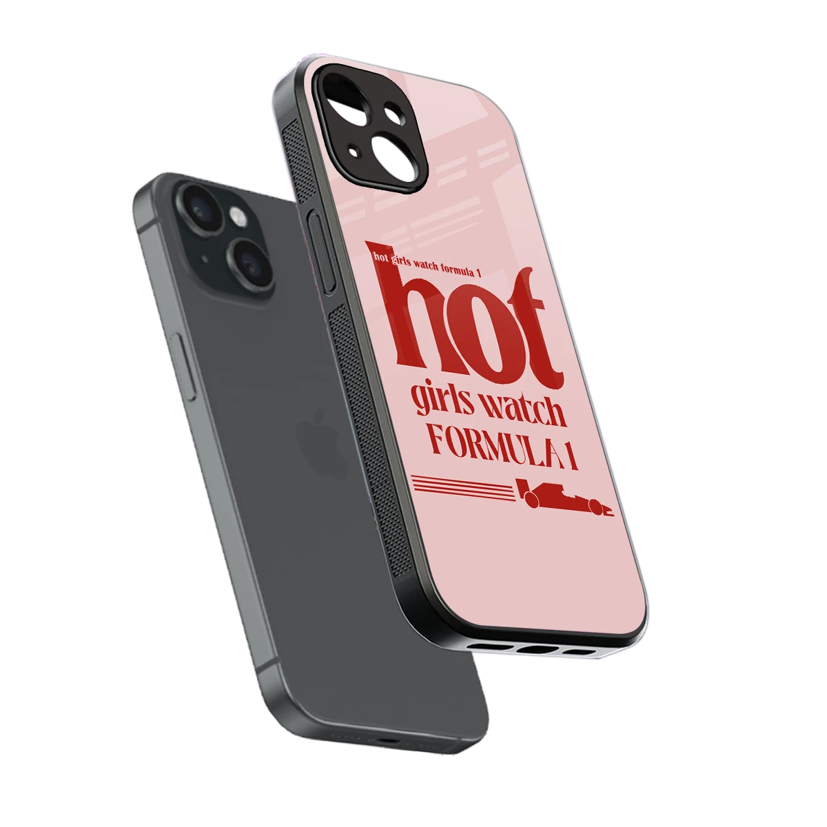 F1 Queen sleek iphone 13 cover with tempered glass back and TPU edges