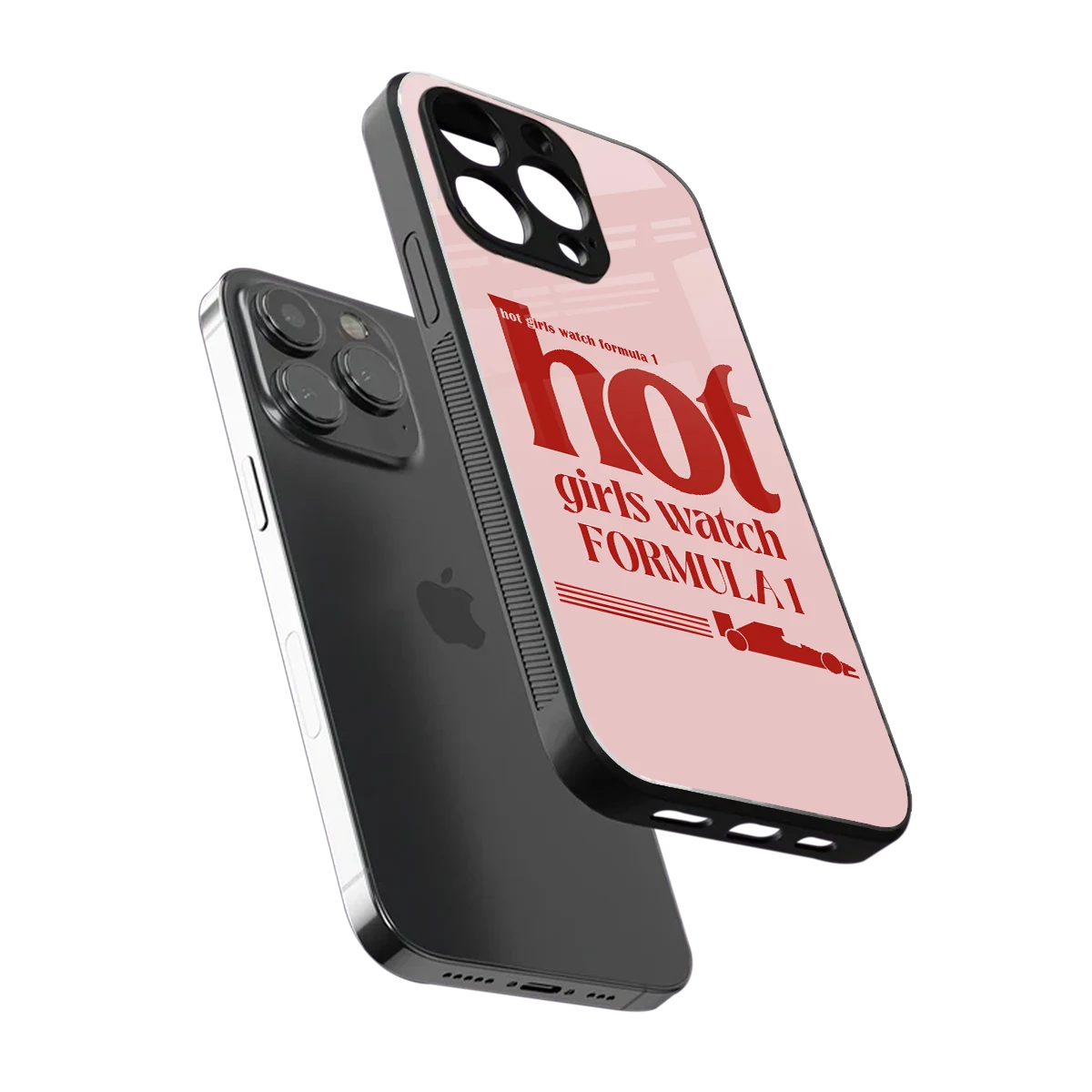 F1 Queen sleek iphone 16 pro max cover with tempered glass back and TPU edges