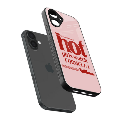 F1 Queen sleek iPhone 16 cover with tempered glass back and TPU edges
