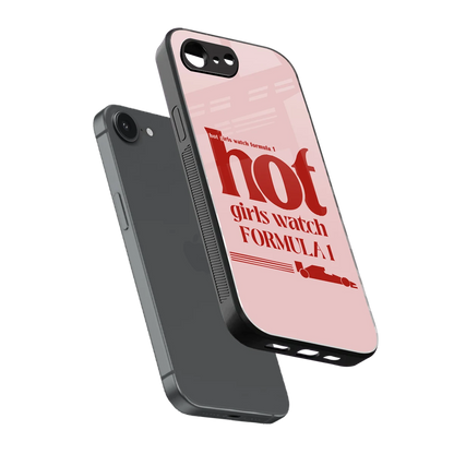 F1 Queen sleek iphone 17e cover with tempered glass back and TPU edges